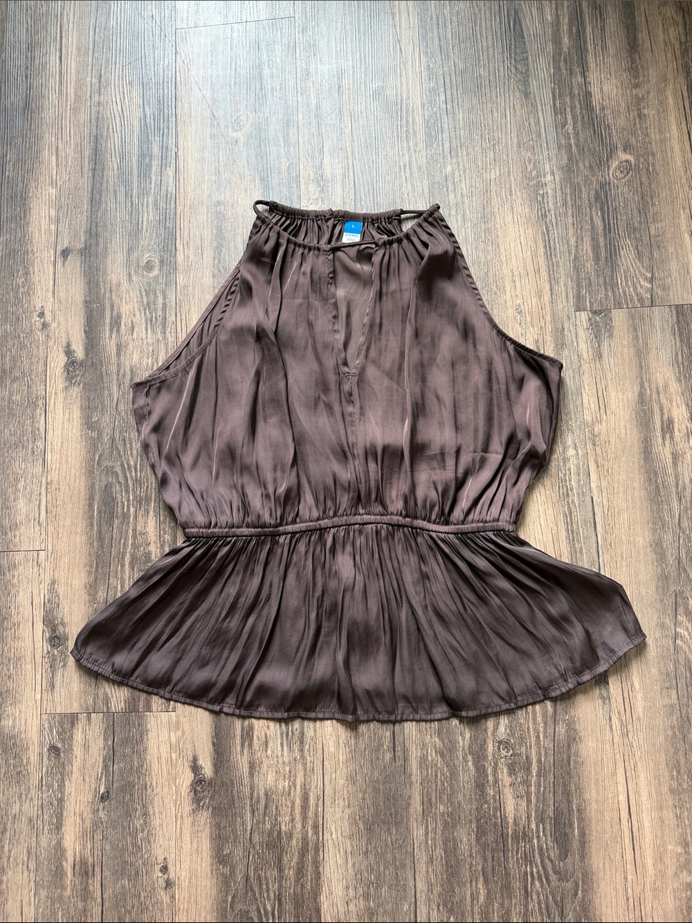 Old Navy Dark Brown Halter Peplum Camisole